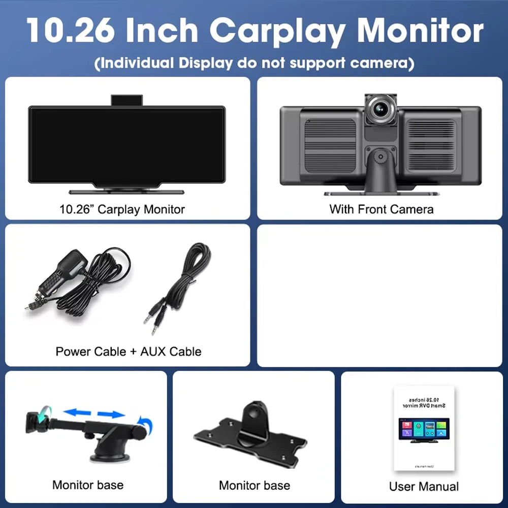 Universal 10.26 Inch Car Radio Multimedia WIFI Video Player Wireless Carplay & Android Auto for Apple or Android MP5 Player